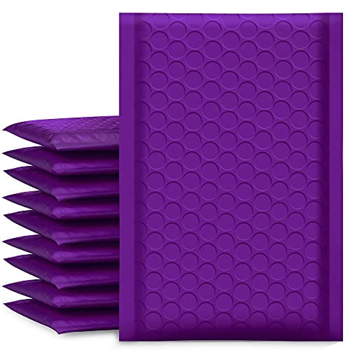 50 10.5"X16" Poly Bubble Mailers #5 Shipping Mailing Padded Envelopes Purple